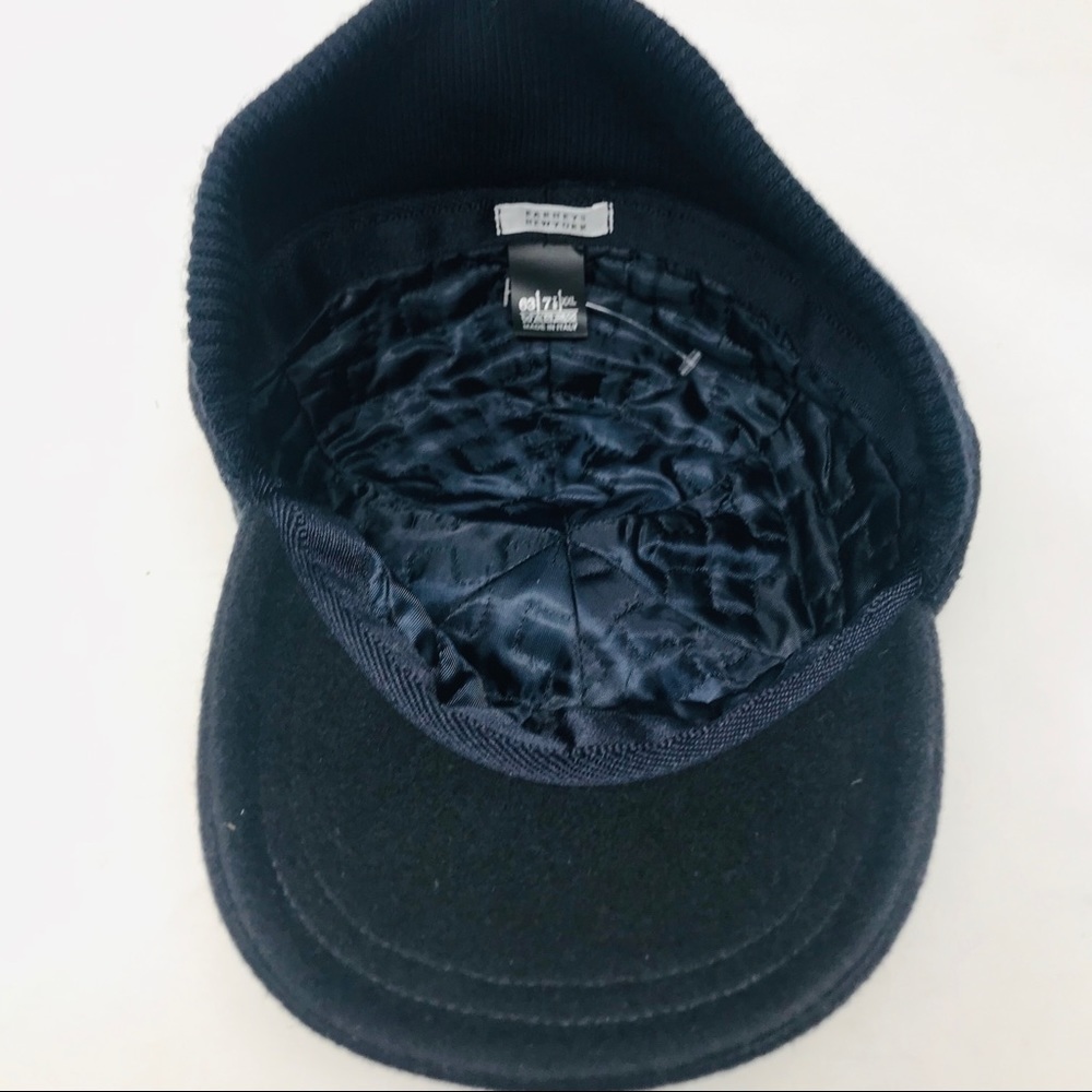 Barney's New York Black Wool Cashmere Driving Hat - Picture 6 of 8